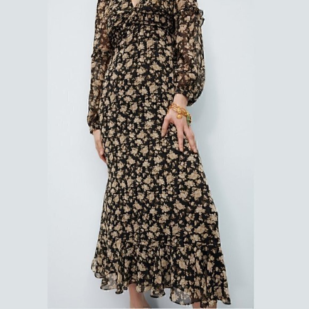 LAST ONE!!! ZARA V-Neck Midi Dress - Picture 12 of 16
